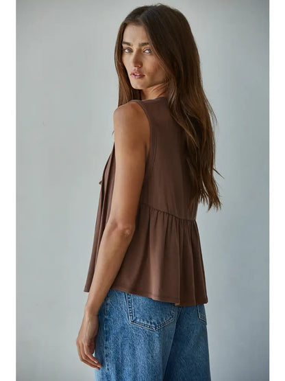 Stacey Pleaded Tank Top*